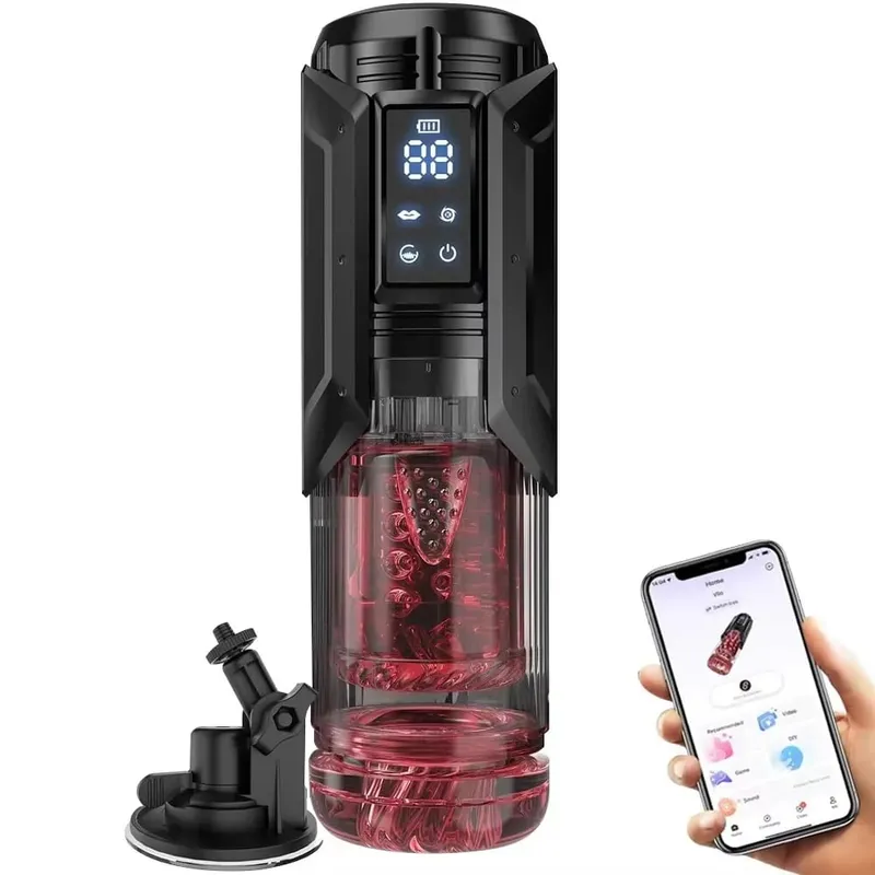 Automatic Male Masturbator 7 Thrusting Rotating Suction Modes Blowjob Sex Machine Vibrating Masturbation Stroker Dual Handles