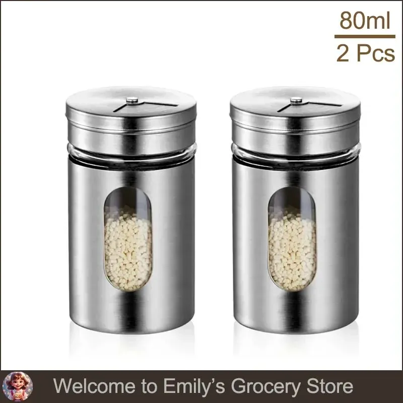 Stainless Steel Spice Shaker Seasoning Cans Rotate Camping Barbecue Jars Spice Storage Box Salt Sugar Pepper Storage Bottle — image 11