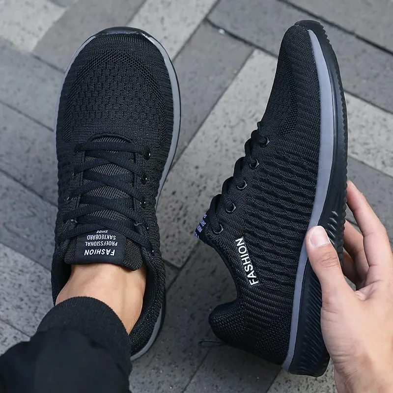 Men's Mesh Running Sneakers Athletic Gym Lightweight Men Causal Shoes 2025 Fashion Breathable Knit Walking Footwear Size 39-46 — image 1