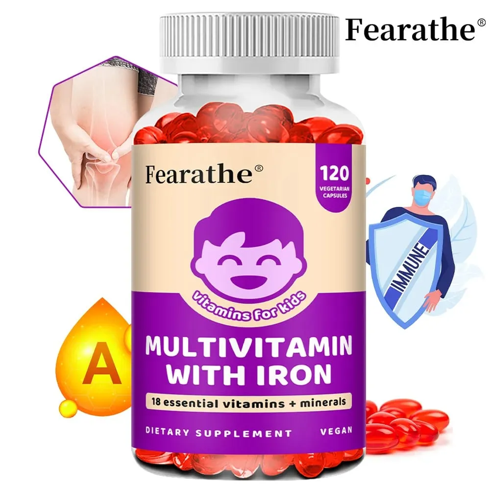 Kids Multivitamin Softgels with Iron Zinc & Biotin Daily Nutritional Supplement for Kids’ Growth Immune & Brain Support — image 2