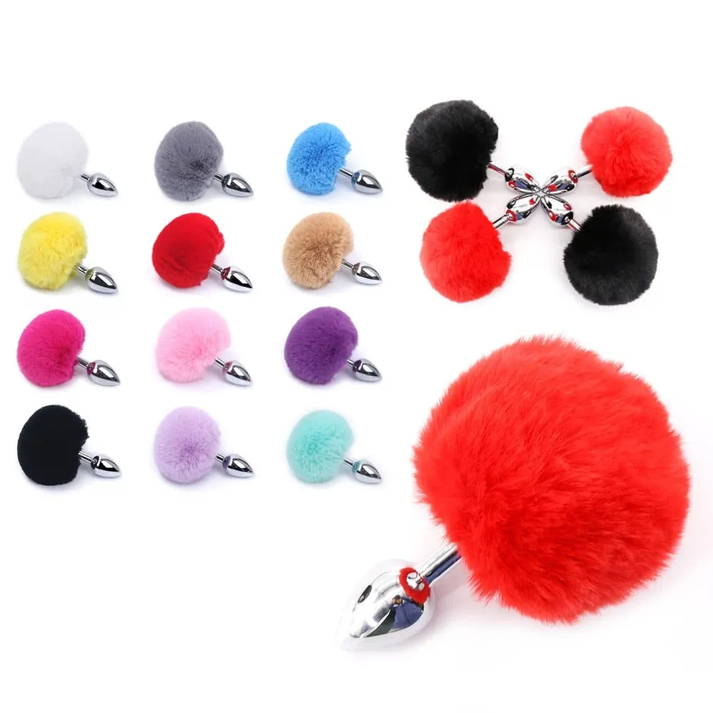 Metal Plush Rabbit Tail Anal Plug Butt Plug Prostate Massager Rabbit Ear BDSM Cosplay Erotic Sex Toys for Women Adults Sex Game — image 1