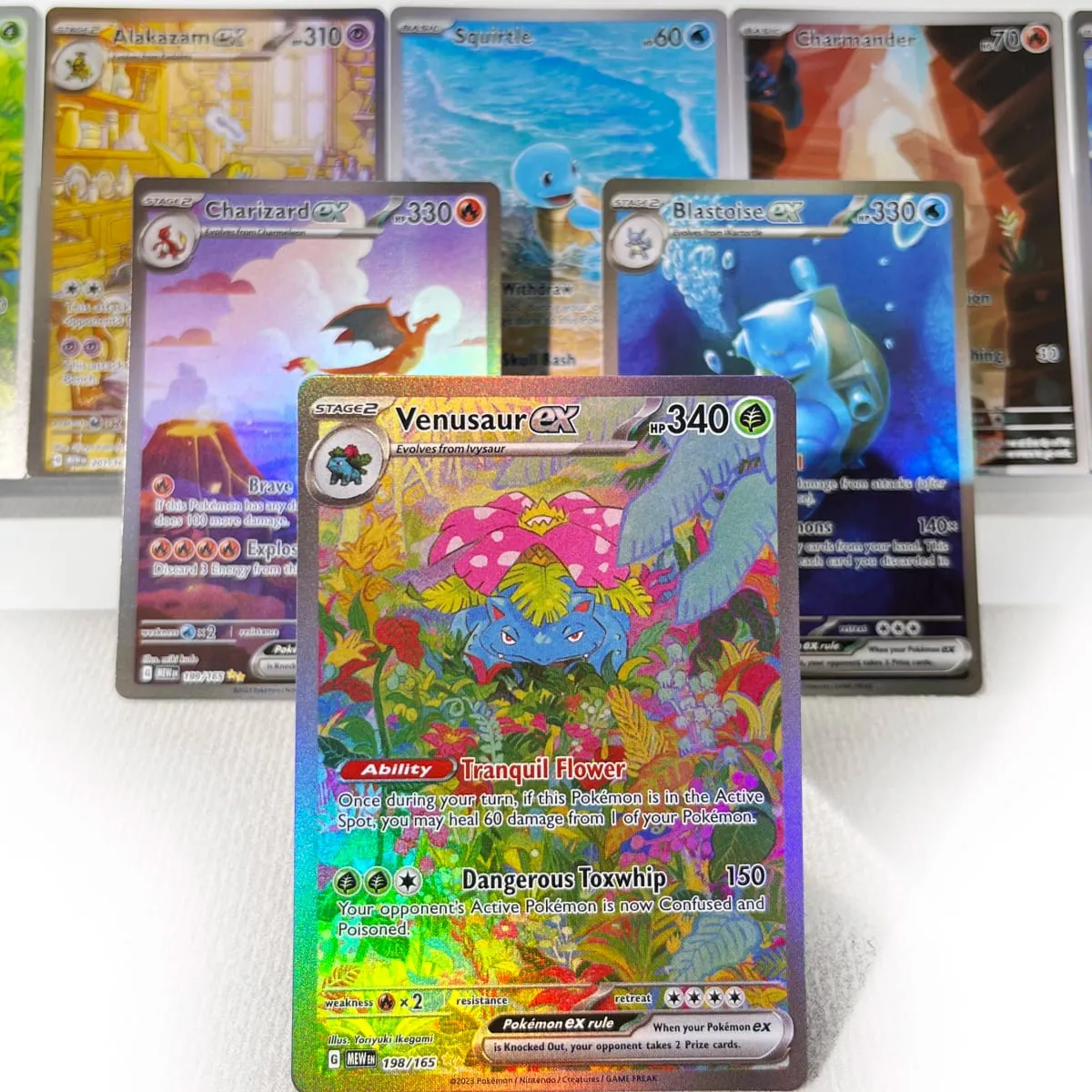 Pokémon 151 PKM Cards PTCG3-D Bulbasaur Squirt Rainbow Gengar ex Holographic Ex GX Rare Collection Battle Toys Gifts for Hobbies — image 1