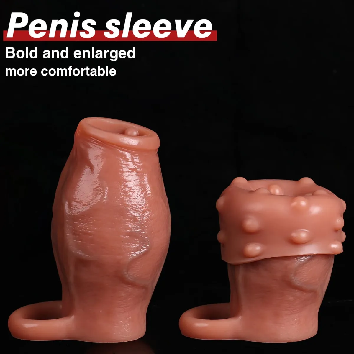 Penis Sleeve Cock Ring Power Ring Penis Cover Penis Ring for Men Delayed Ejaculation Penis Enlargement Silicone Adult Sex Toys — image 4