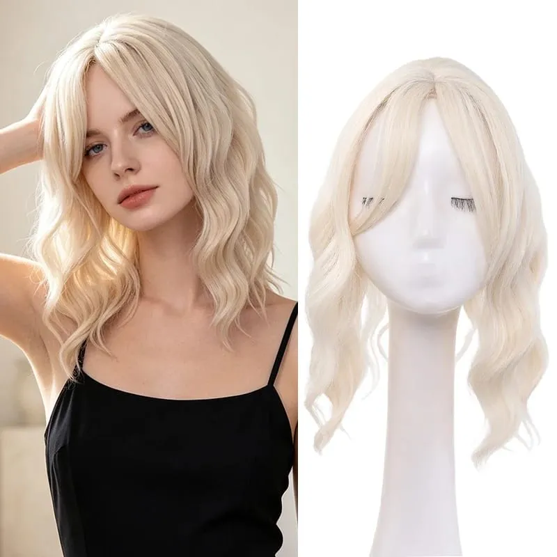 High Quality Synthetic Water Wave Wig Topper Middle Part With Natural Shine Easy To Apply For Quick Volume Boost. — image 11