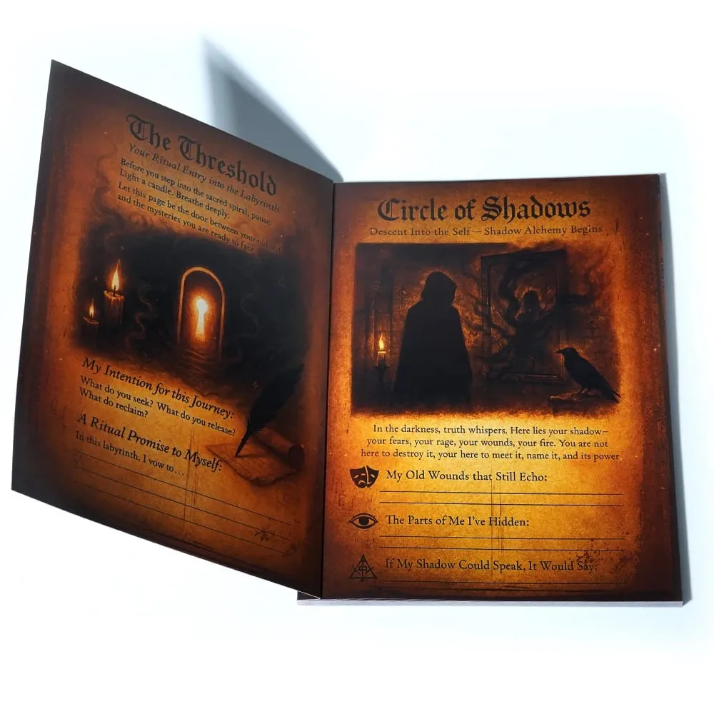 The Sacred Labyrinth a Witch's Self-Discovery Codex Explore 74 Pages of Mystieal Self-Diseovery Shadow Work Grimoire Growth Work — image 2