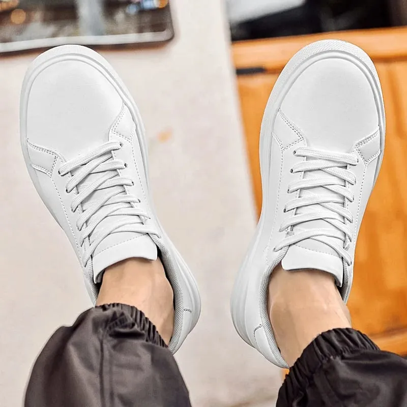 New Men's Sneakers Elevator Shoes Heightening Height Increase Insole 6-10CM High Heels Shoes Leather Sport Shoes Men Shoes — image 4
