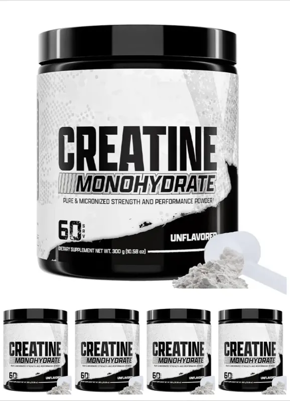 Creatine Monohydrate Powder 5g Per Serving Supports Strength Muscle Recovery Unflavored 60 Servings 300g