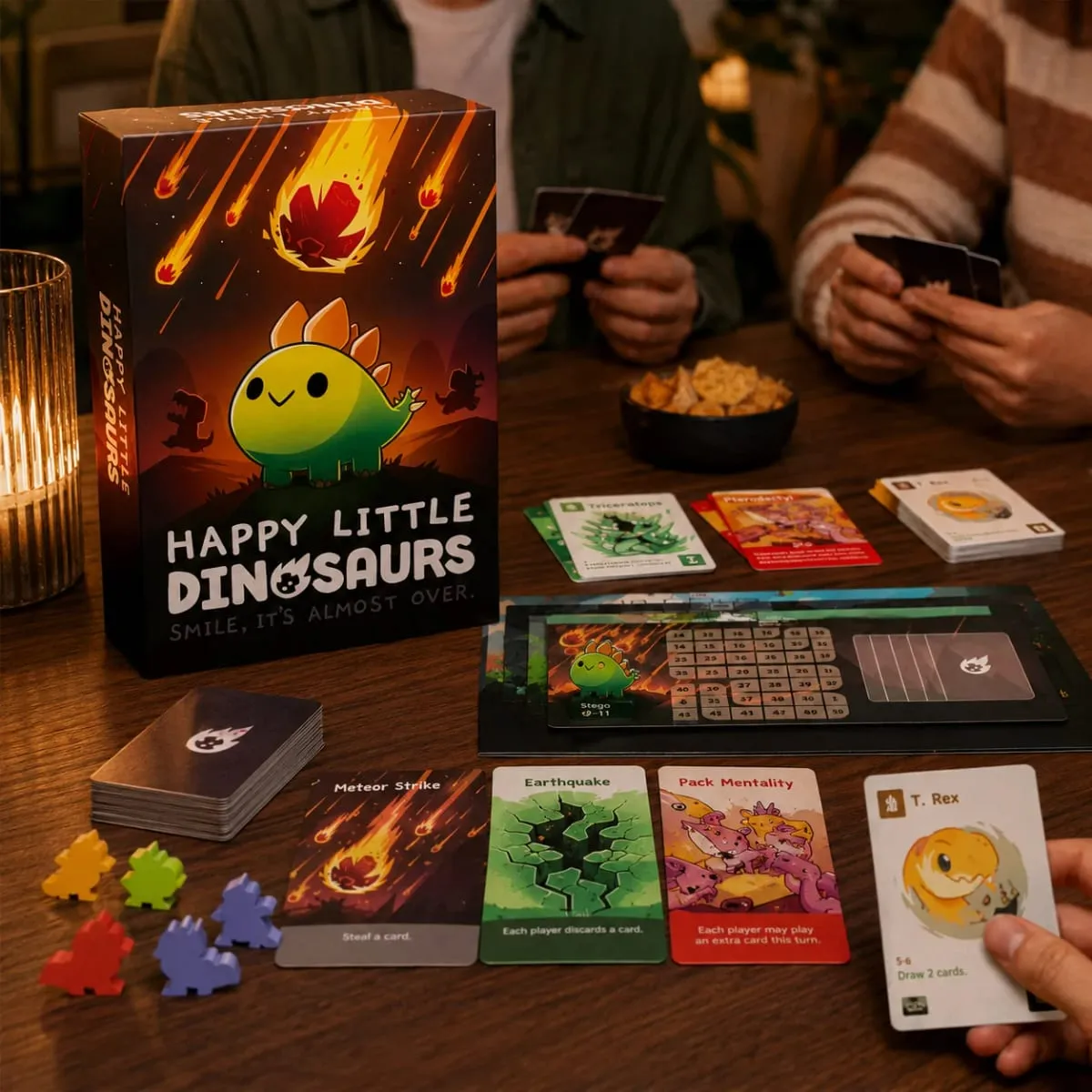 Happy Little Dinosaurs Cute Survival Strategy Card Board Game Fun Adventure Family Party Kids Adults Gift English Version