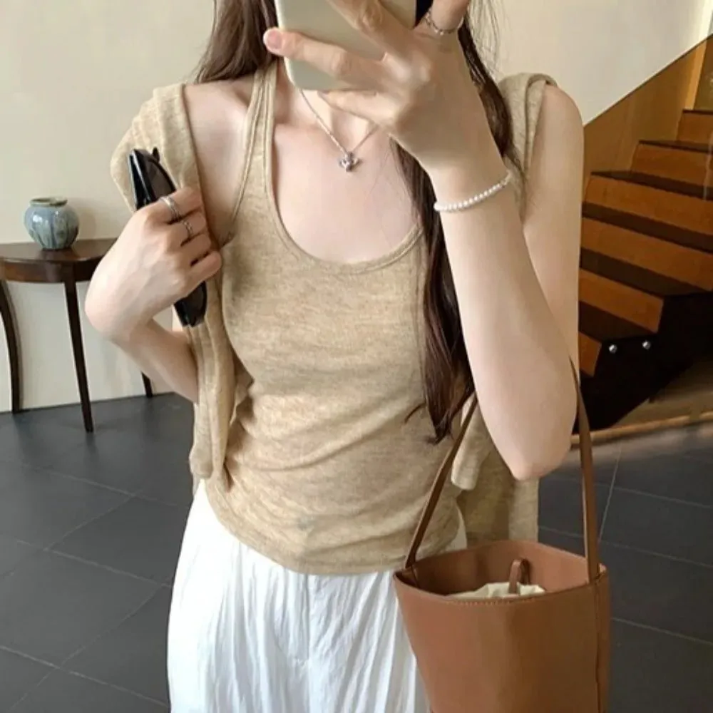 New Loose Fit Long Sleeve Tops Set Casual Sun Protective Two Piece Set Thin Sun Protection Cover Up Women — image 4