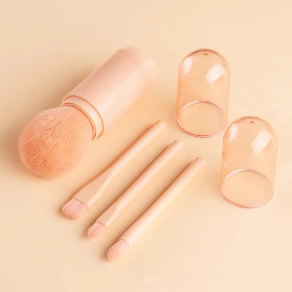 Detachable 4 In 1 Makeup Brush Set Round Powder Flat Eyeshadow Brushes Travel Portable Facial Eye Cosmetic Tools — image 3