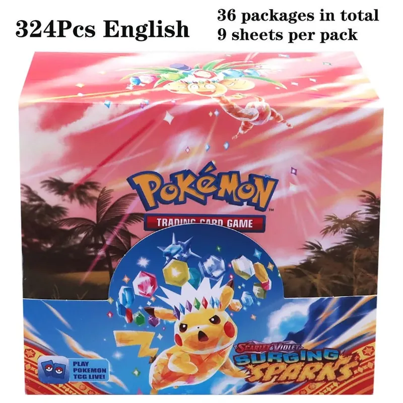 324Pcs Pokemon TCG: Sword & Shield Tempest Bonds Booster Box Trading Card Game Pokemon Card Kids Toys Board Game