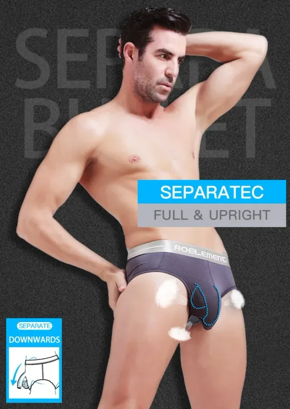 Modal capsule lift U convex men's underwear bullet separate ice silk capsule pouch briefs — image 2
