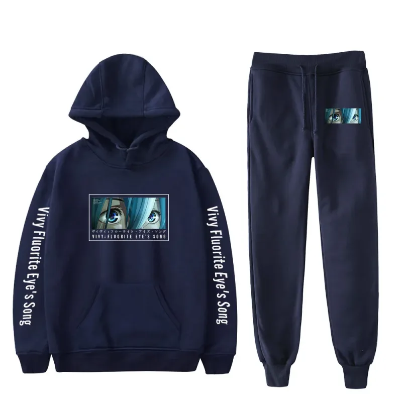 Harajuku Comfortable Vivy Fluorite Eye's Song Print Sweatshirt Sweatpants Hoodies+ Trousers Suit Boys/Girls 2 Piece Set Clothes — image 6