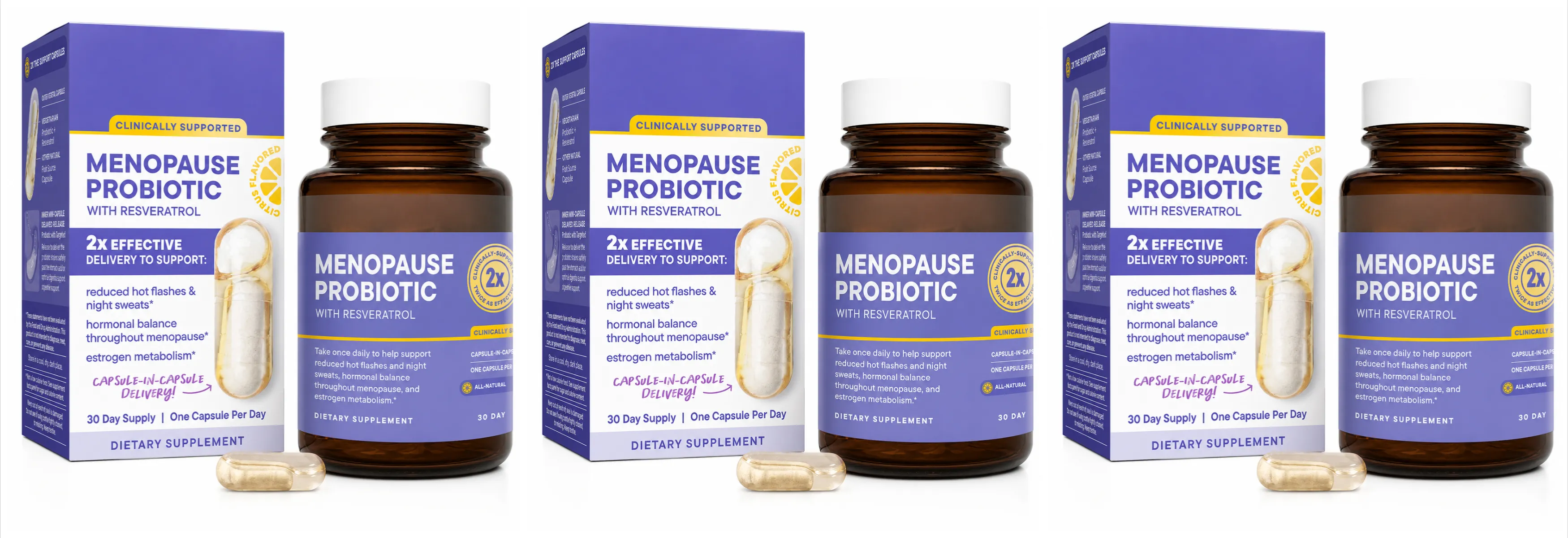 Menopause Probiotics for Women Hormonal Balance Hot Flashes Night Sweats Gut Health Resveratrol & Omega 30 Capsules — image 9