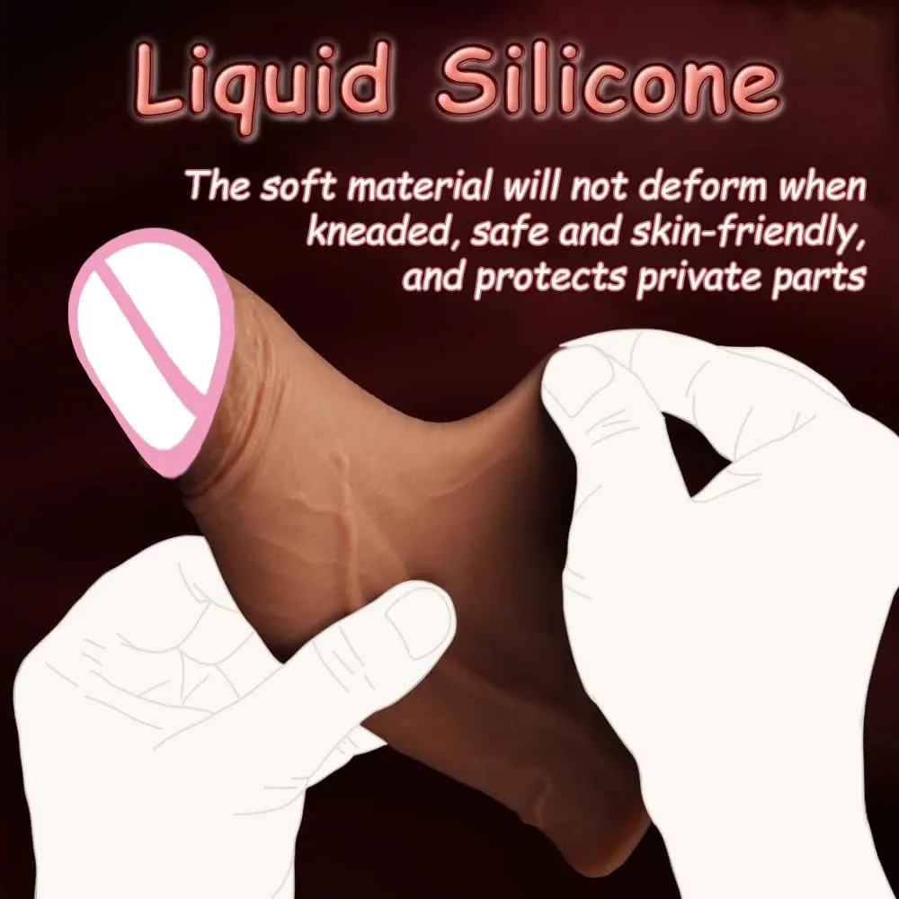 Penis Training Realistic Dual Density Silicone Penis Sleeve Cock Ring Extender Male Sex Toy Dildo Cock Sleeve for Erection — image 5