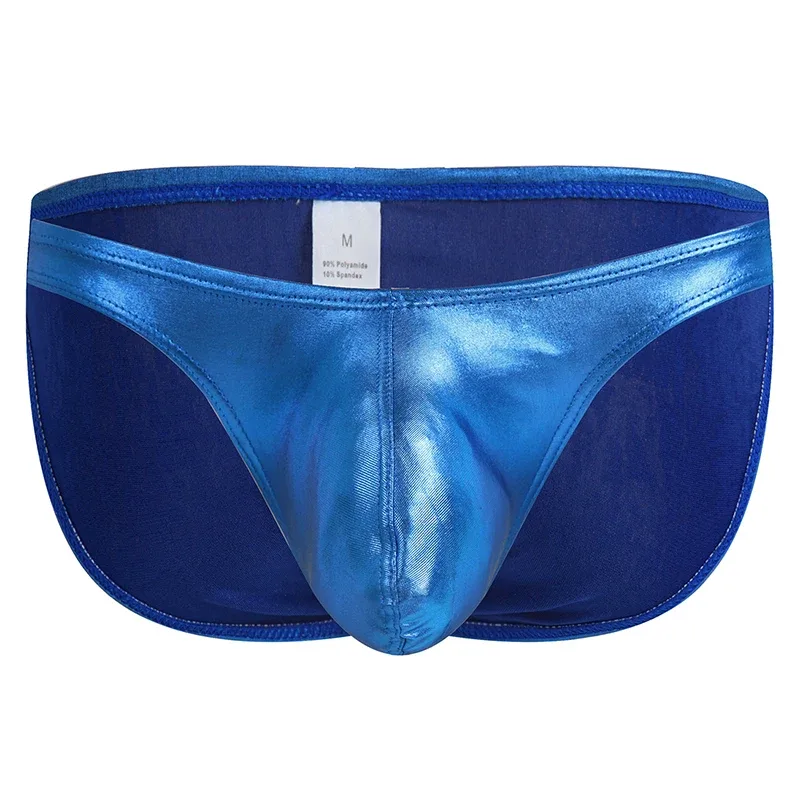Men's Fashion Low Waist Imitation Leather Briefs with U Convex Pouch Sexy Underwear Lingerie 3PCS/2PCS/1PC Set — image 30