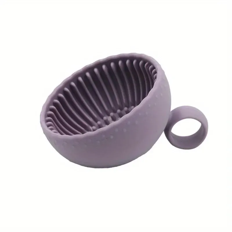 Brush Cleaning Bowl with Brush Cleaning Silicone Makeup Brush Cleaning Bowl for Eyebrows Powder Blusher Face and Eye Brushes