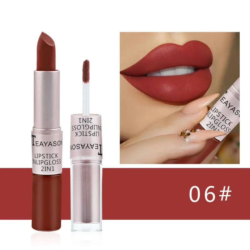 Mat flydende læbestift Vandtæt Non Transfer Long Wear Pink Lip Gloss Tint Fugtgivende Makeup til Kvinder Damer — image 12