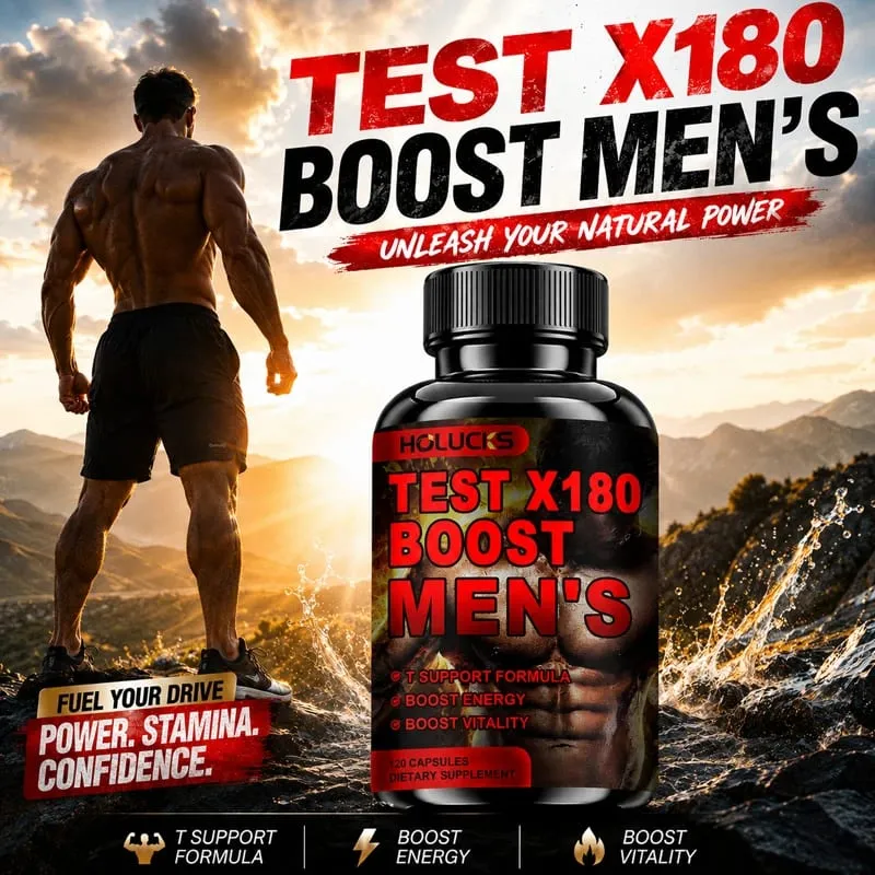 Men's Test X180 Ignite Booster with Fenugreek Seed Tribulus Terrestris Support Muscle Growth Enhance Energy Boost Immune — image 1