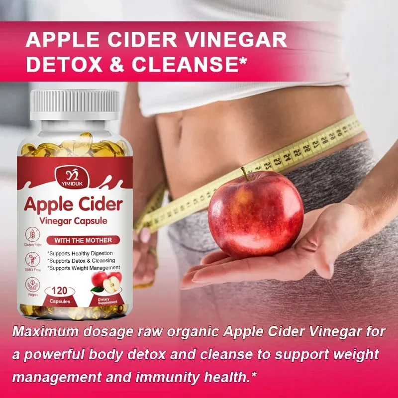 Apple Cider Vinegar Capsules 1600mg Supports Digestion Natural Cleansing Weight Management Immune Health & Metabolic Balance — image 3