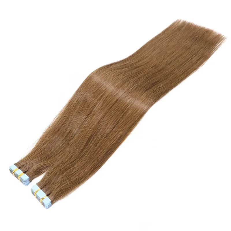 Honey Blonde Highlight Tape In Human Hair Extensions For Women Double Drawn Invisible Silky Straight Balayage Hair 20pcs/Pack — image 9