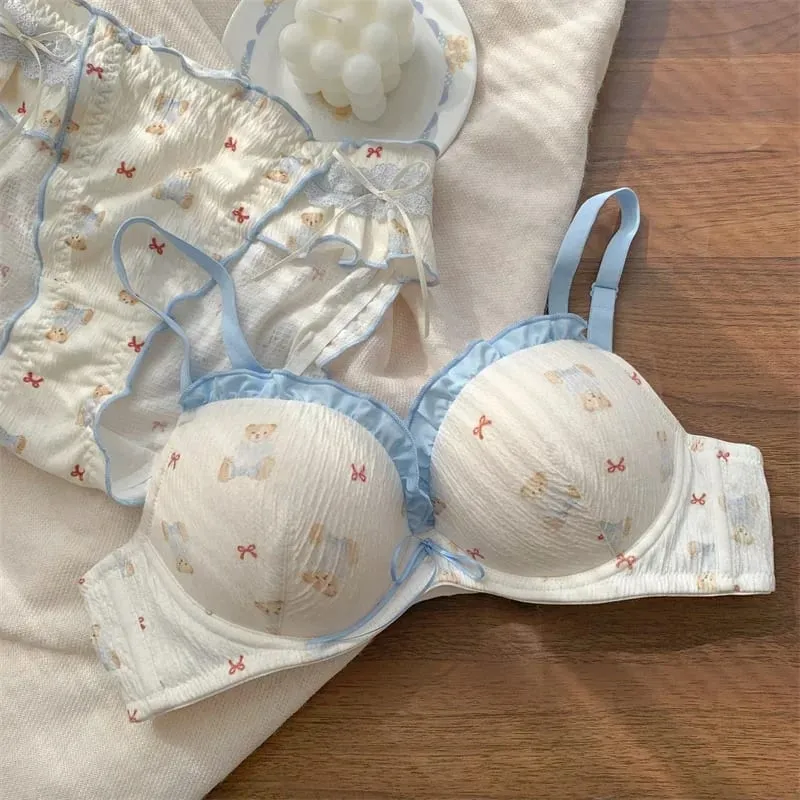 Japanese Style Push Up Bra & Panty Set for Women - Cute Lingerie to Enhance Small Bust — image 3