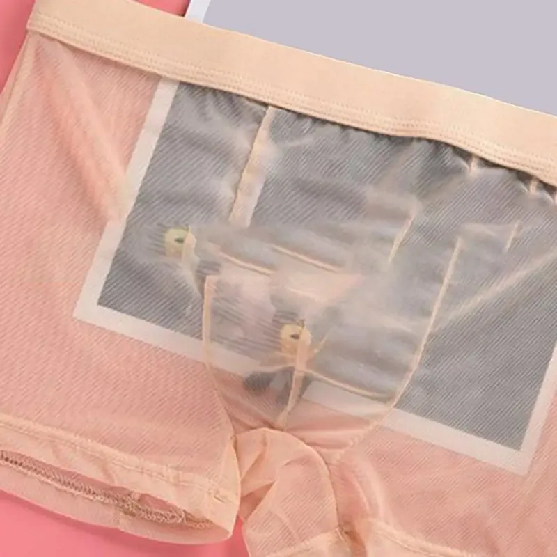 Mga Transparent na Boxer para sa Mga Lalaki na See Through Panlalaking Panloob na Sexy Mesh Low Waist Ice Silk Manipis na Nakakapalamig na Panti ng Lalaki na Panloob na Panloob — image 11