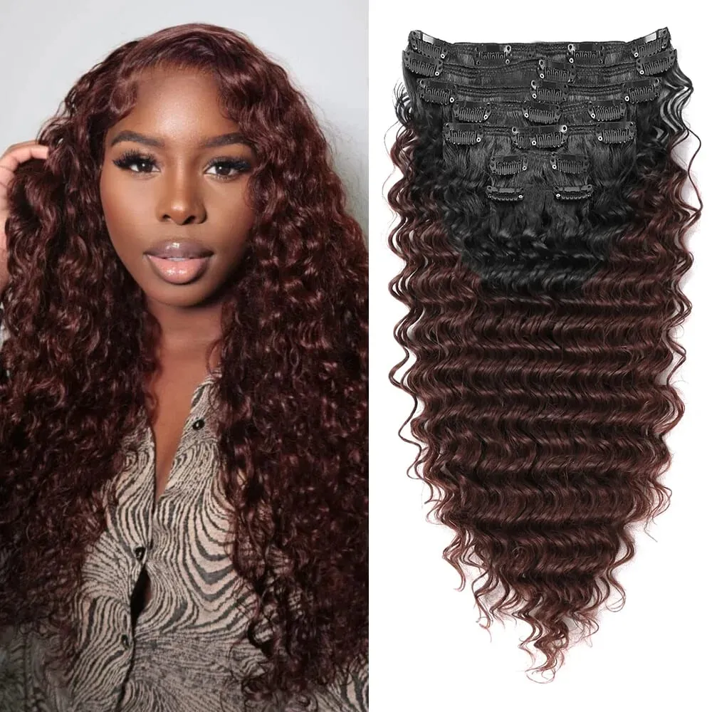 24Inch Synthetic Deep Wave Clip In Hair Extensions 7Pcs/Set 140g Fake Hair Full Head Hairpiece Curly Clip Ins Hair For Women — image 9