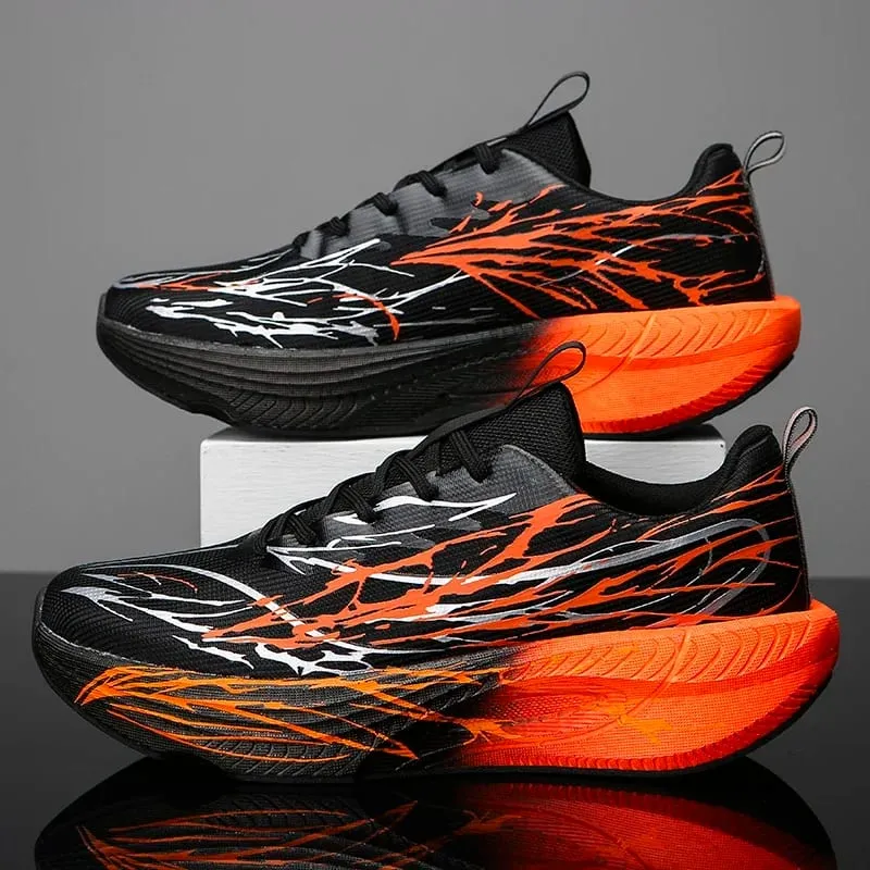 2026 Professional Marathon Running Shoes Night Glow Couple Sneakers Sports Shoes Breathable Mesh Upper Flat Heel