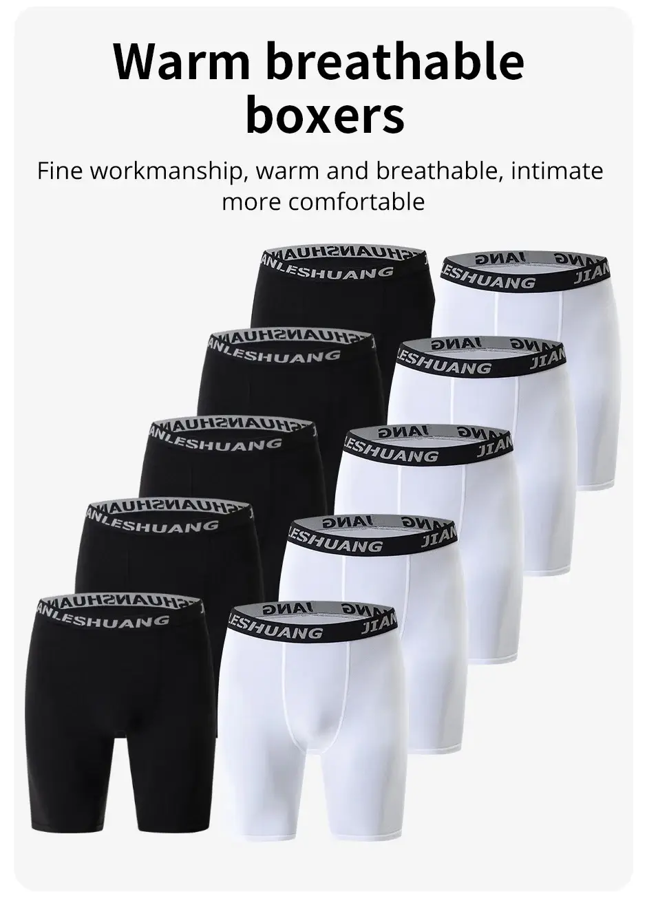 1/5 Pcs Men's Black And White Classic Cycling Long Underwear Multi-size Running Fitness Comprehensive Training Shorts Mga Teenager — image 4