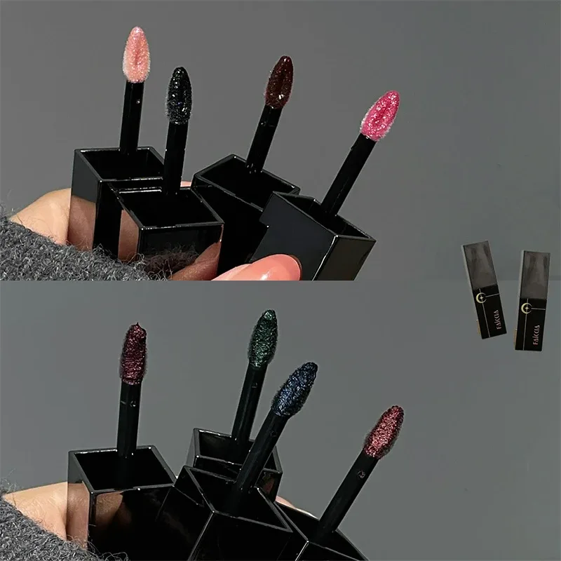 8 สี Glitter Watery Lip GLOSS Diamond Pearlescent METALLIC ลิปสติก Lasting Moisturizing ไม่เหนียวเหนอะหนะแต่งหน้าปาร์ตี้ฮาโลวีน