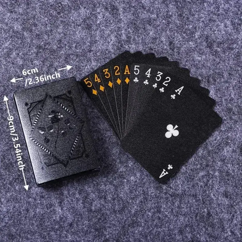 1PcsColor Black Gold Playing Card Game Card Group Waterproof Poker Suit Magic Dmagic Package Board Game Collection Entertainment — image 4