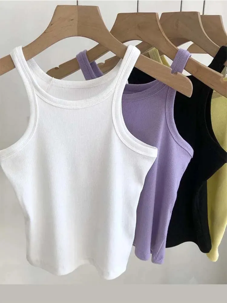2024 Canotte da donna Canotte sexy ritagliate Top femminile Canotta estiva da donna Camis Abiti sportivi bianchi neri per le donne