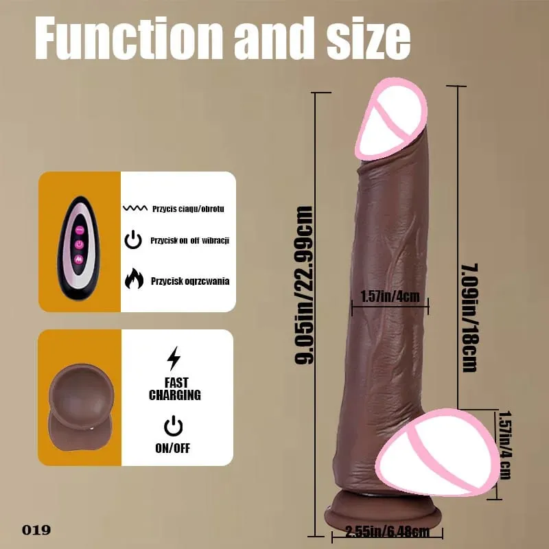 9 Vibration Modes 3 Stretching And 3 Shaking Modes Dildo Electric Female Sex Toy Silicone Dildo Telescopic Vibration Heating 18+ — image 10