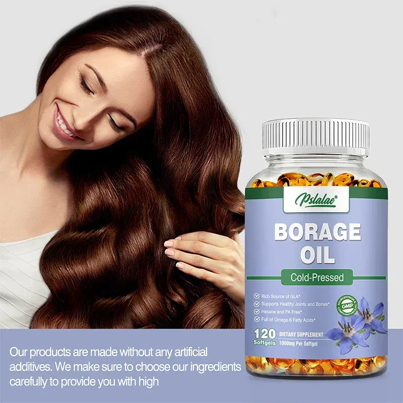 Borage Oil Capsules - Helps Maintain Skin Joint and Bone Health Relieves Cellular Stress and Provides Antioxidant Support — image 4