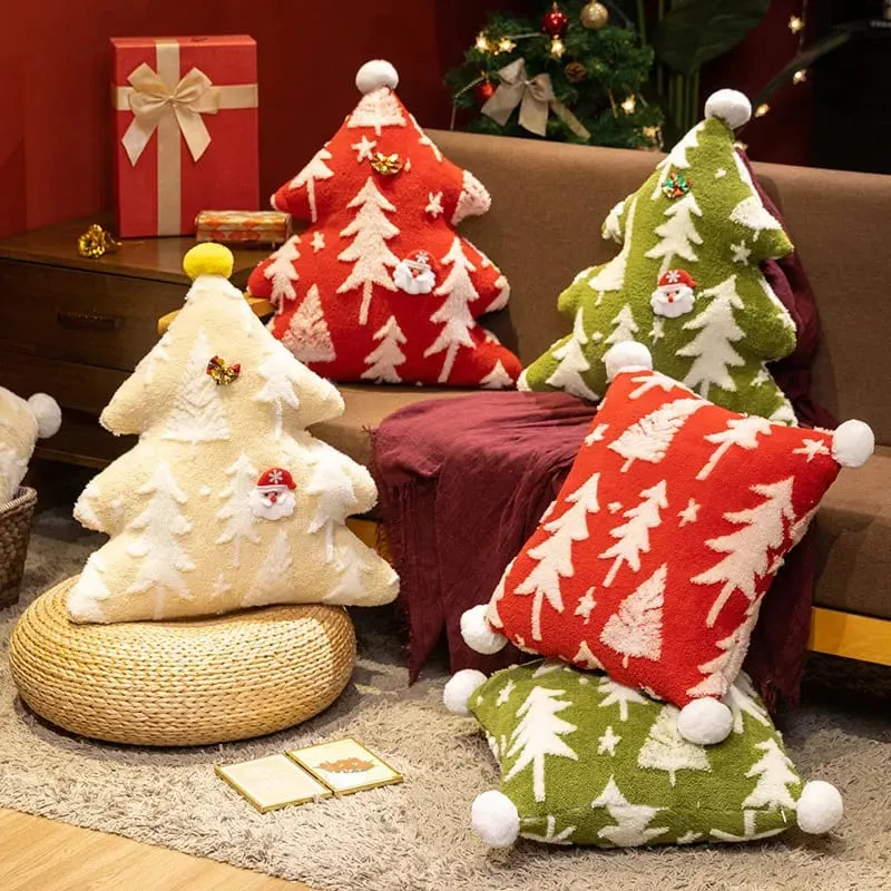 1PC Christmas Tree Stuffed Throw Pillow Sofa Cushion Home Christmas Party Winter Decor Gift — image 2
