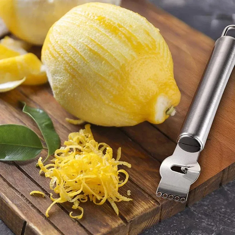 Stainless Steel Lemon & Orange Peeler - Dual-Purpose Citrus Fruit Knife Kitchen Gadget Bar Accessory Versatile Kitchen Tool
