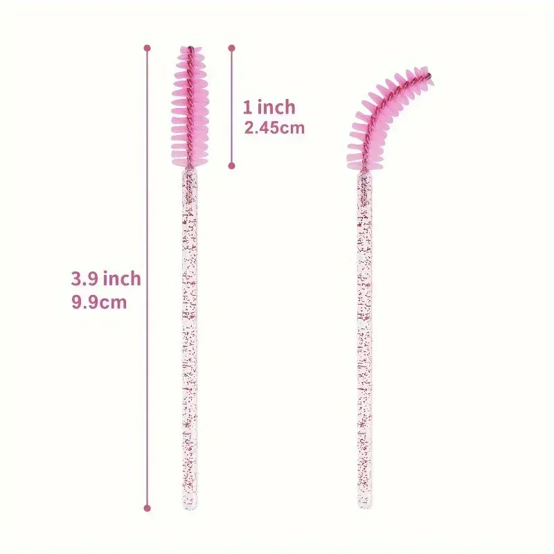 50pcs Disposable Mascara Wand Eyelash Brush Crystal Eyebrow Shaper Brush For Eyelash Extension Makeup Brushes Applicators — image 3
