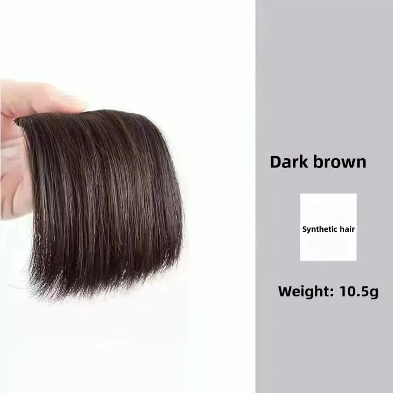 Synthetic Short Straight Pad Invisible Hair Extension Lining of Hair Top Side Cover Hairpiece for Women — image 7