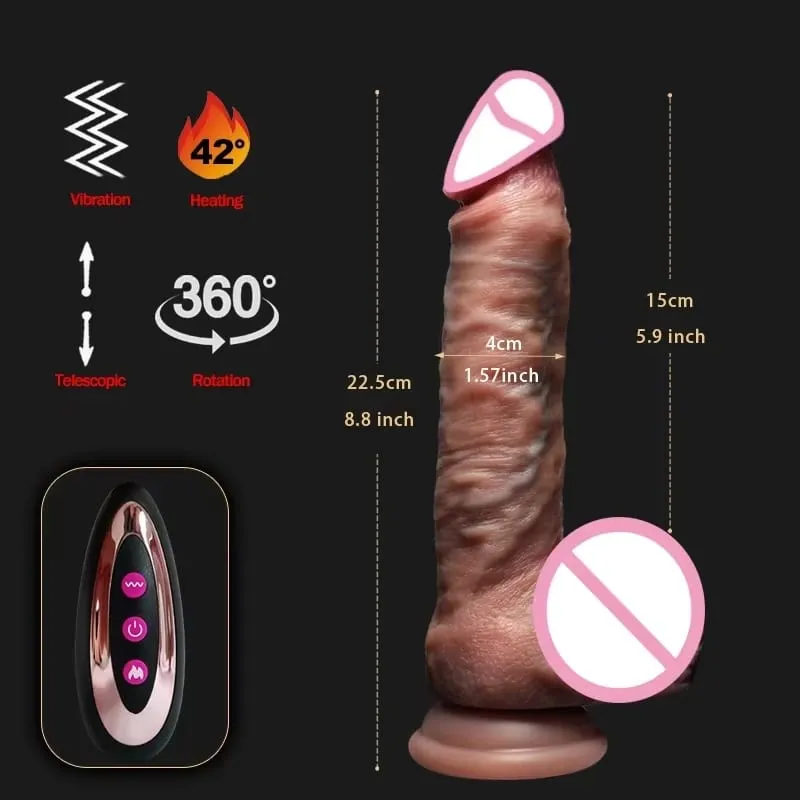 Realistic Dildo Telescopic Vibrator Female Masturbator Thrusting Big Dick Silicone Masturbation Penis Adult Sex Toys For Women