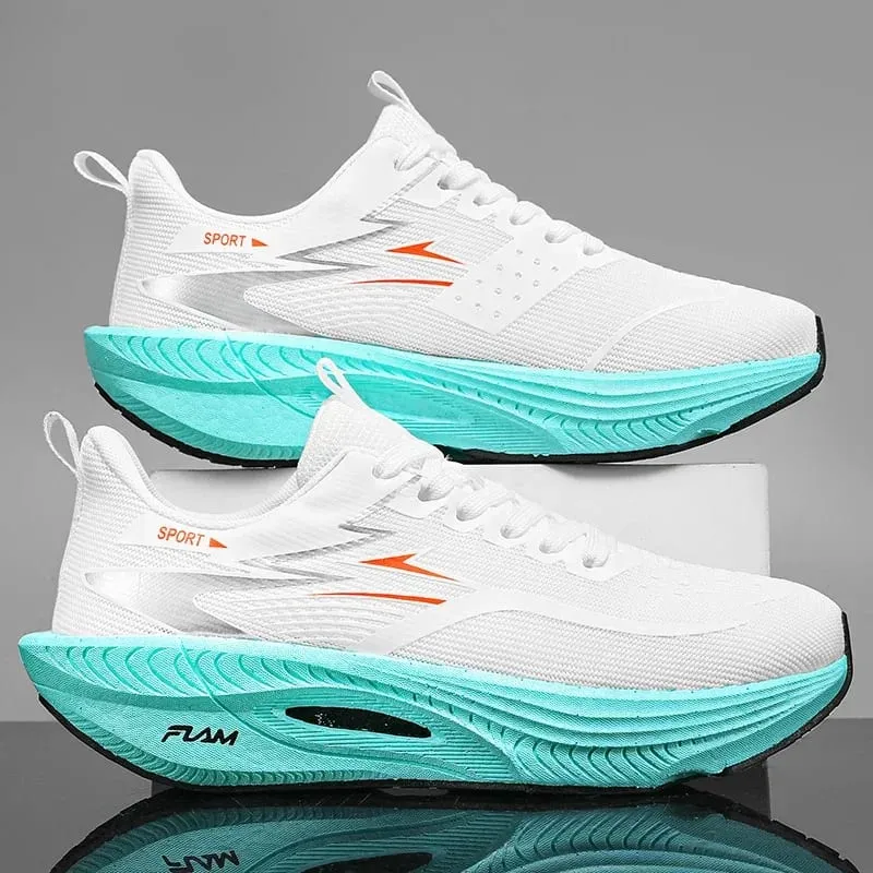 Men Running Shoes Carbon Plate Cushioned Anti Slip Breathable Mesh Athletic Sneakers for Women Marathon Training Tennis Sports — image 9