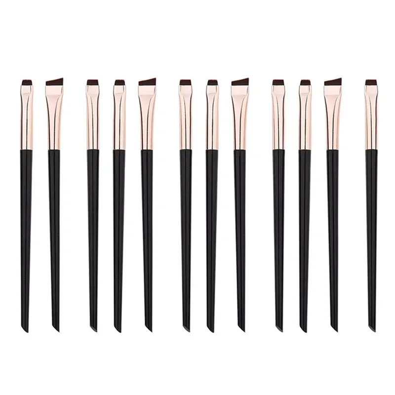 3/6/9/12Pcs Angled Eyeliner Brush Micro-Fine Tip for Brows & Cut Crease Vegan Professional Makeup Brushes — image 19