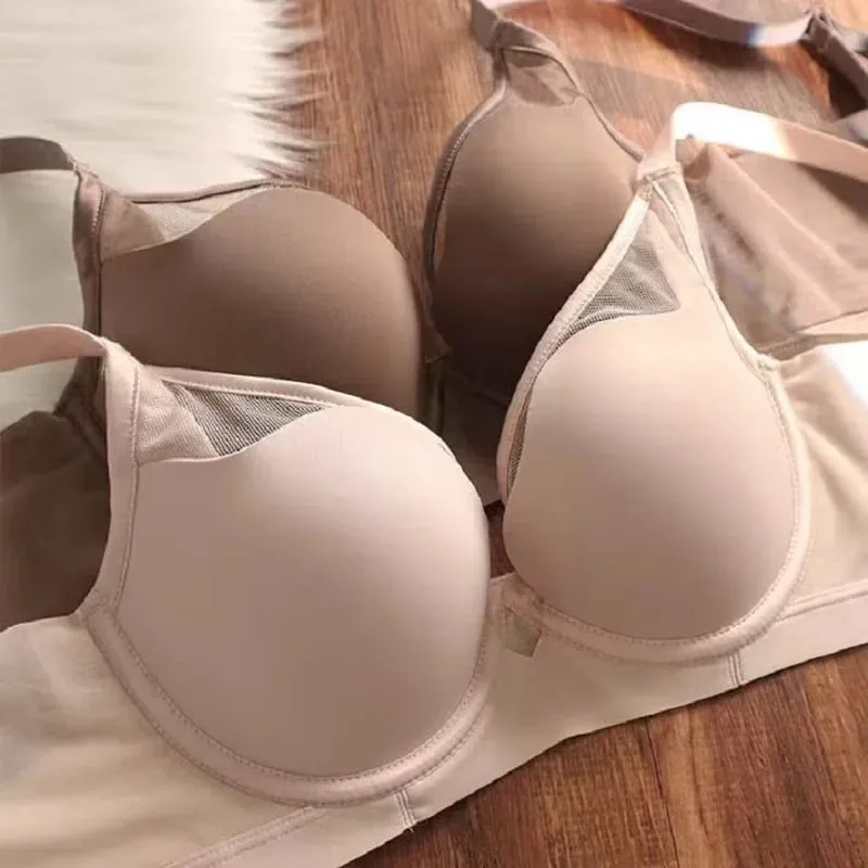 Nadměrná velikost bezešvé tenké spodní prádlo Push Up pro ženy Velká prsa vypadají menší Podprsenka s měkkými kosticemi proti povisnutí — image 4