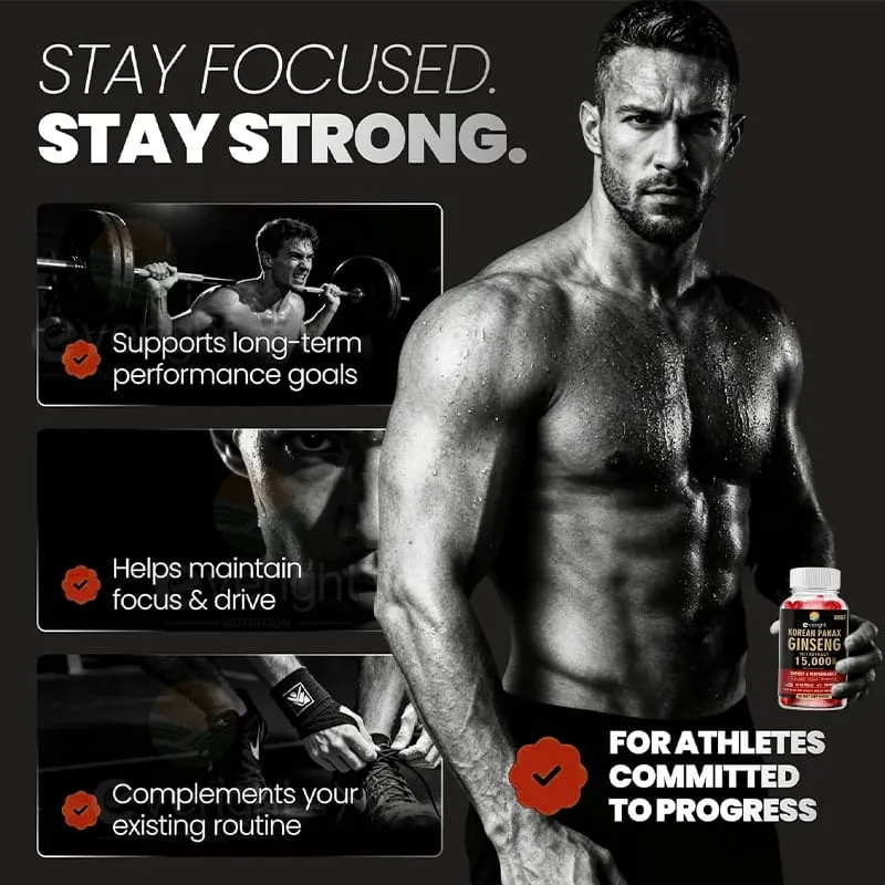 Korean Red Ginseng Capsules- 1500mg Natural High Strength for Men Vitality Energy Performance Focus Immune Health — image 4