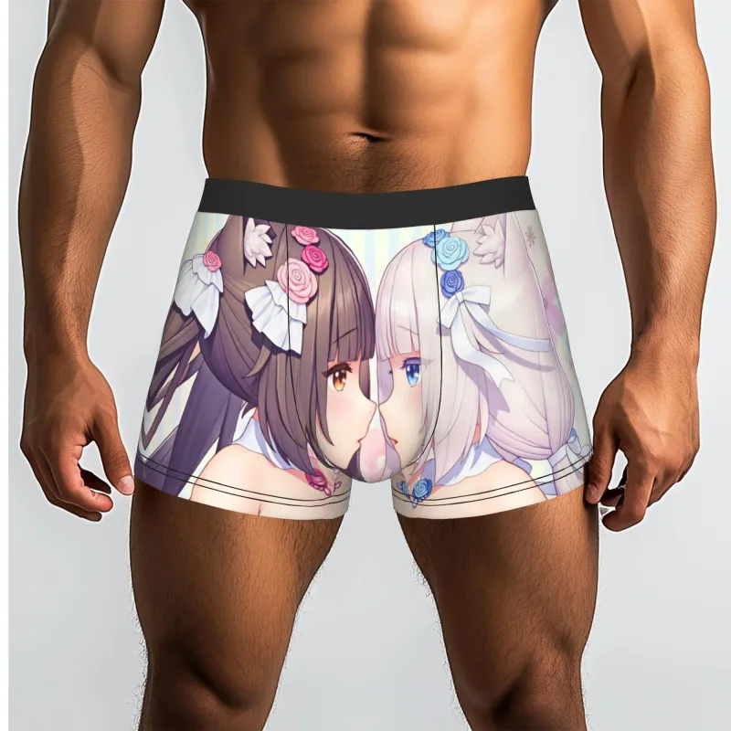อะนิเมะ N-Nekopara Chocola วานิลลาชุดชั้นในชายพิมพ์เกมกางเกงบ็อกเซอร์กางเกงขาสั้นกางเกงกางเกงนุ่ม — image 2