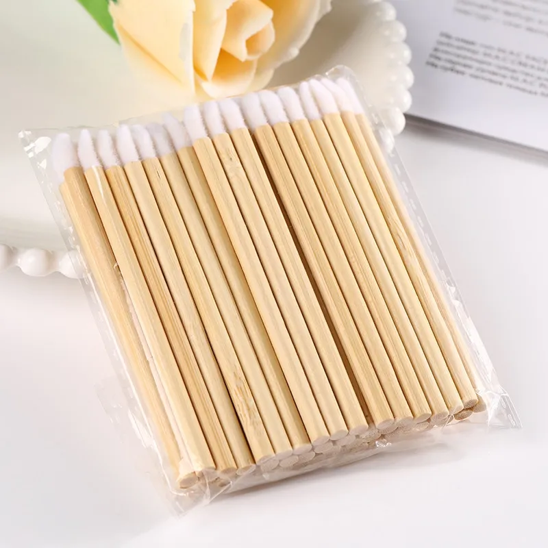 50/100pcs Brushes Bamboo Lipstick Handle Lip Brushes Extension Accessories Lip GlossWands Applicator Makeup Tool For Eyelashes — image 4