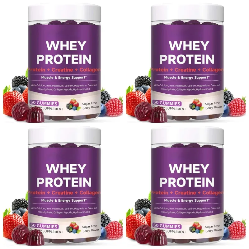 Protein Gummies with Whey Creatine Collagen 12g Protein Muscle Support Energy Nutrition Sugar Free Fitness Supplement 60 Gummies — image 10