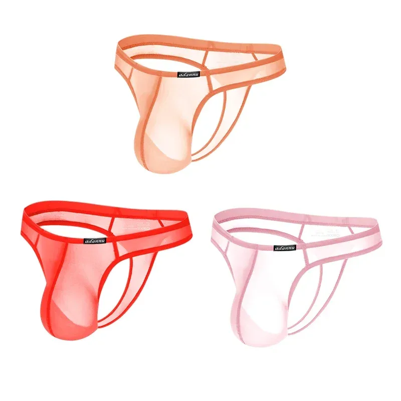 Ultra Thin Sheer Briefs Men Underwear Cooling Knickers Low Rise Bulge Pouch Underpants Soft Mesh Panties Male Thong Pants — image 36