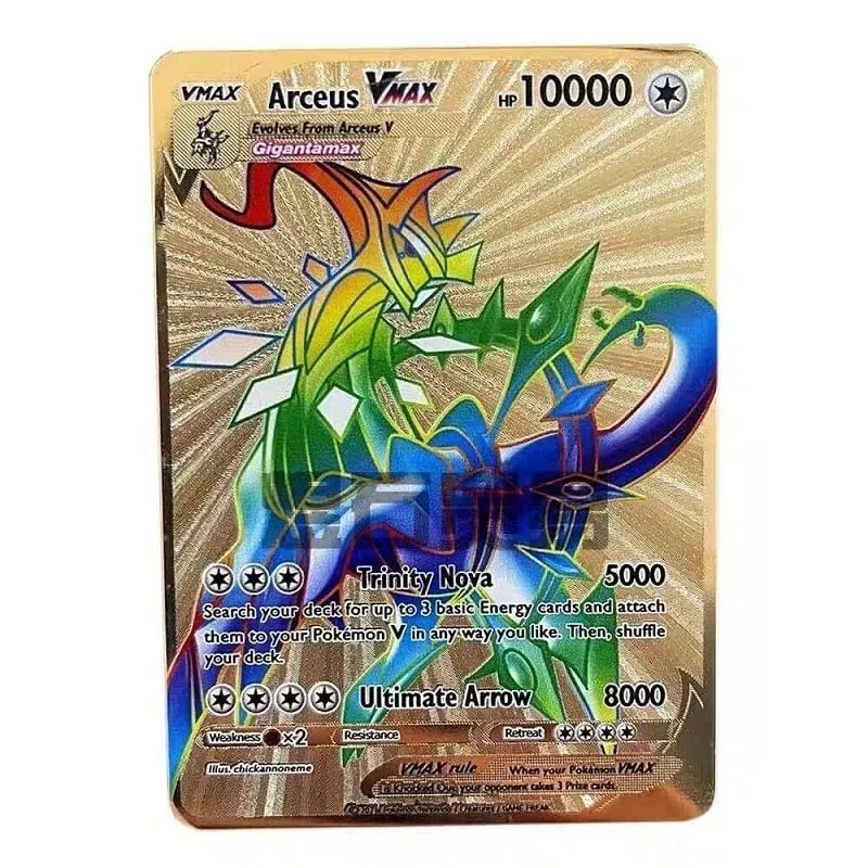 2026 NEW Pokemon Metal Card 10000 Points Arceus Charizard Super Card English Mewtwo Lucario Greninja Lillie Anime Cards — image 29