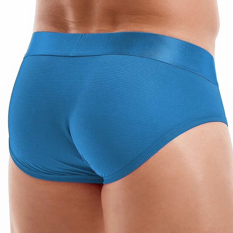 Jockmail Mens Underwear Briefs Mesh Breathable Sports Fitness Shorts Solid Color Sexy Low-rise Lingeries for Extreme Panties — image 35